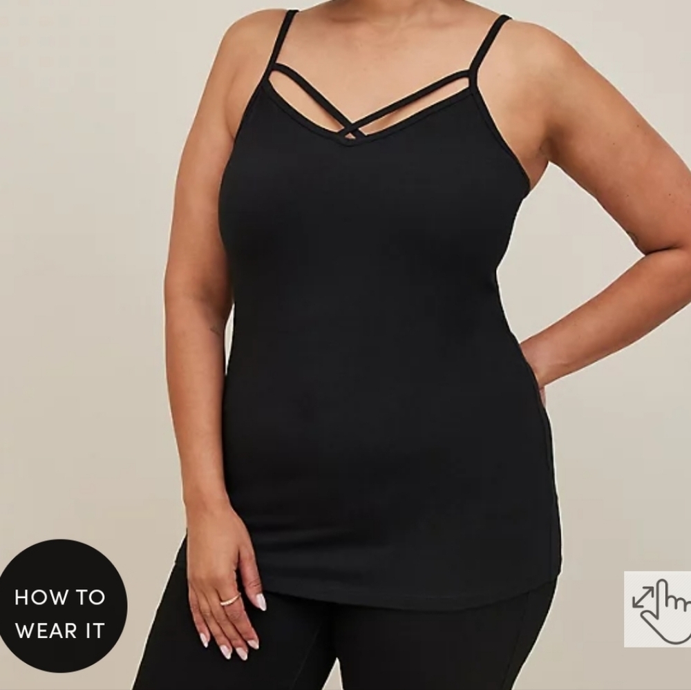 🆕️🖤 3X BLACK STRAPPY FOXY CAMI🖤